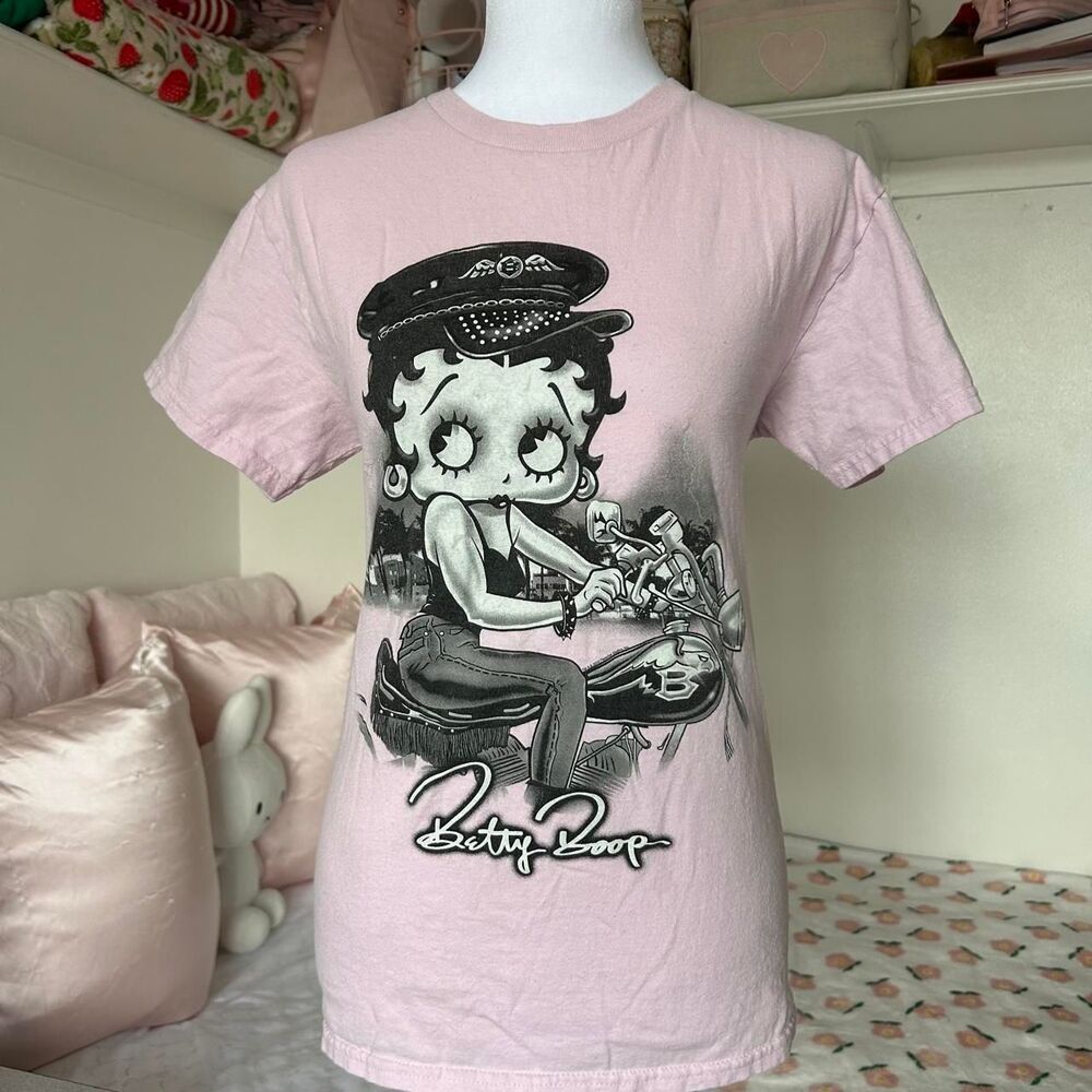 Women's Pink and Black T-shirt